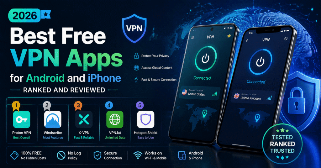 Best Free VPN Apps for Android and iPhone in 2026: Ranked and Reviewed